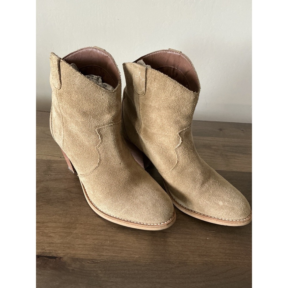 Crevo Camille Womens Boots Size 8.5 Tan Suede Bootie Heel Boho